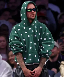 Justin Bieber Coachella Merch Spot Green Hoodie